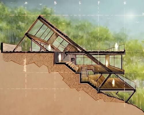 A house built into a cliffside