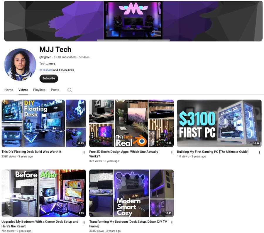 The MJJ Tech YouTube channel